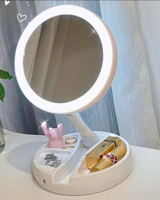 specchio da borsa con led pieghevole 