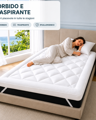 Topper Materasso 180x200 cm 1000 GSM Microfibra