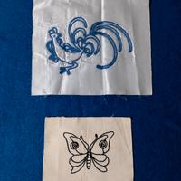 2 Arazzi Vintage Ric Gallo E Farfalla Cm 46x42 32x