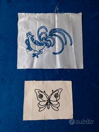 2 Arazzi Vintage Ric Gallo E Farfalla Cm 46x42 32x