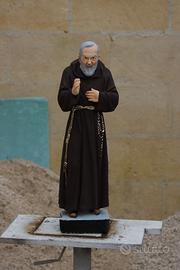 STATUA PADRE PIO 65CM DIPINTO A MANO IN CEMENTO