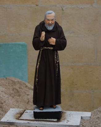 STATUA PADRE PIO 65CM DIPINTO A MANO IN CEMENTO