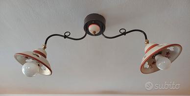 2 bei lampadari  in ceramica (2 coppie)