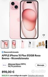 🇺🇸📱IPHONE 15 PLUS 512GB 🇺🇸 BATTERIA🔋 95%