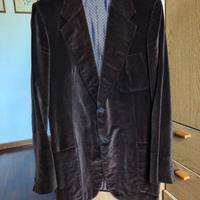 blazer sartoriale uomo in velluto marrone vintage