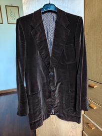 blazer sartoriale uomo in velluto marrone vintage