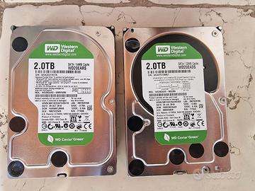 2 HDD Western Digital 2TB Caviar Green 3.5" Ottimi