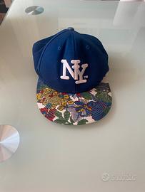 Cappellino NY Blu e Floreale