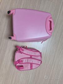 Valigia trolley bambina con zainetto coordinato