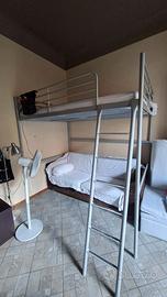 Struttura letto soppalco + materasso 140×200