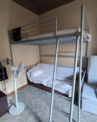 Struttura letto soppalco + materasso 140×200