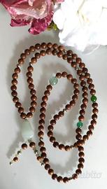 YOGA Mala in legno di sandalo naturale e pietre du