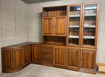 Recente mobile da sala ad angolo in legno noce naz