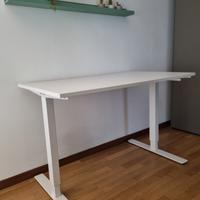Scrivania regolabile in altezza, bianco,120x70 cm