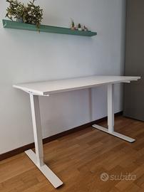 Scrivania regolabile in altezza, bianco,120x70 cm