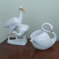Cigni in porcellana ungherese HOLLOHAZA