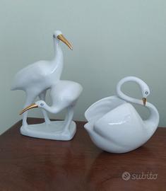 Cigni in porcellana ungherese HOLLOHAZA