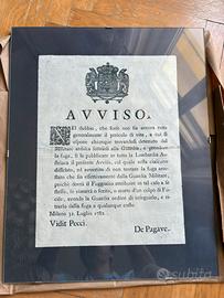 Raro documento storico del 1782 guardia militare