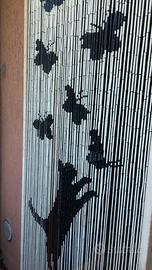 TENDA DI BAMBU' NUOVA DISEGNO CON GATTO E FARFALLE