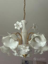 Lampadario murano bianco