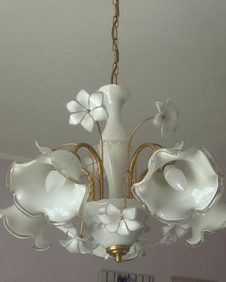Lampadario murano bianco
