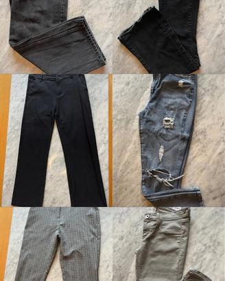 Set 6 jeans e pantaloni donna taglia S (40)