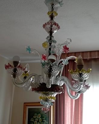 lampadario in vetro di burano