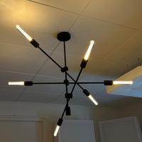 Lampadario Sputnik 6 luci Nero in metallo vintage