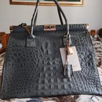 Borsa in vera pelle stampa cocco 