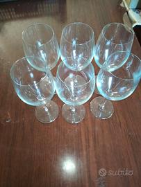 calici vino in vetro nuovi 6 calici 