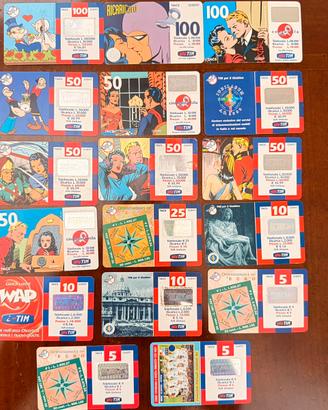Lotto da collezione da 17 schede  TIM anni  90