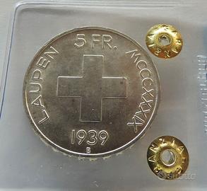 Svizzera 1939 - 5 Franchi Argento - Laupen - RARA