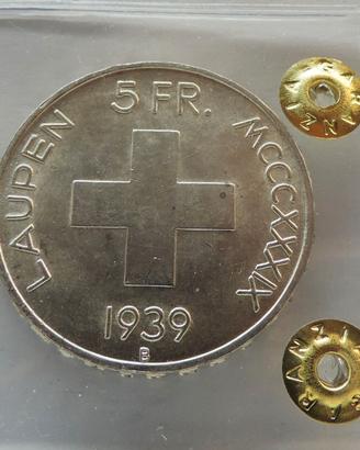 Svizzera 1939 - 5 Franchi Argento - Laupen - RARA
