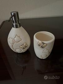 Dispenser sapone + porta spazzolino Thun