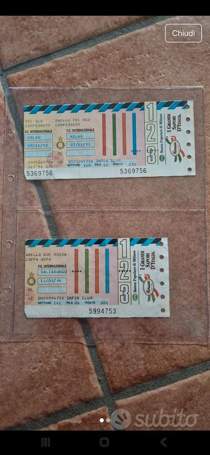 Billet De Match Milan Vs Inter – Série A 1976/1977 – Derby De Milan Original