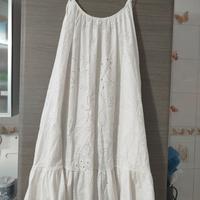 abito Copricostume Cotone Pizzo Sangallo bianco