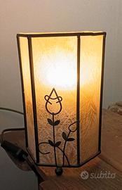 Lampada esagonale da comodino vintage