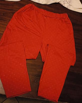 Tuta rossa con strass