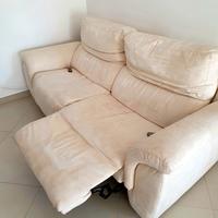 Divano 4 posti, 2 sedute reclinabili poltrone sofà
