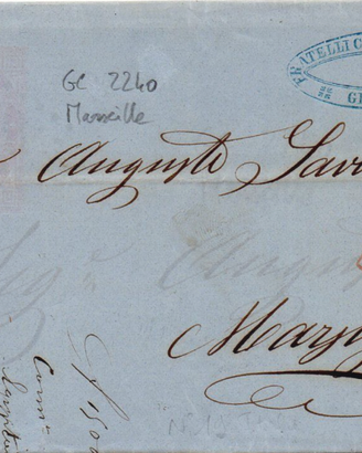 Italia Regno 1866 - Lettera Genova→Marsiglia 40c.