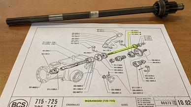 Albero frizione per motocoltivatore BCS 725 e 735
