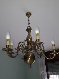 lampadario in ottone 