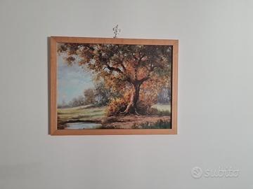 Quadro Paesaggio Autunnale con Grande Albero