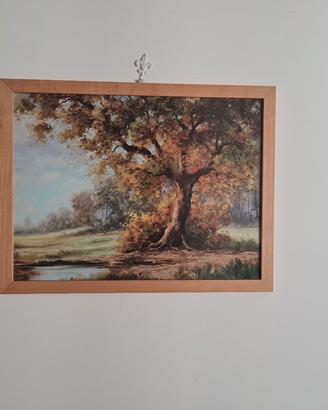 Quadro Paesaggio Autunnale con Grande Albero