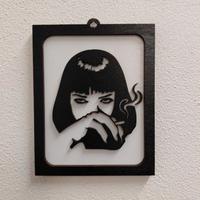 Quadretto 3D in legno Mia Wallace - Pulp Fiction