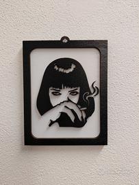 Quadretto 3D in legno Mia Wallace - Pulp Fiction