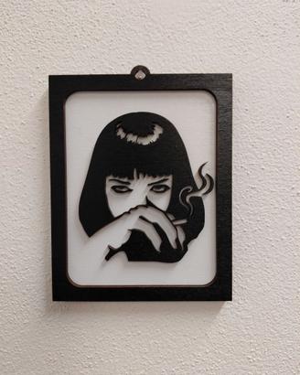 Quadretto 3D in legno Mia Wallace - Pulp Fiction