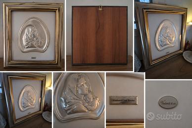 Quadro Madonna con Bambino in argento