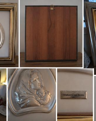 Quadro Madonna con Bambino in argento