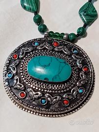Collana Pendente Pietra Turchese Afgana 
